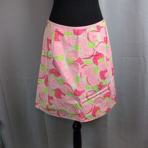 Lilly Pulitzer Reversible Pink and Green A-Line Skirt White Label Vintage Size12